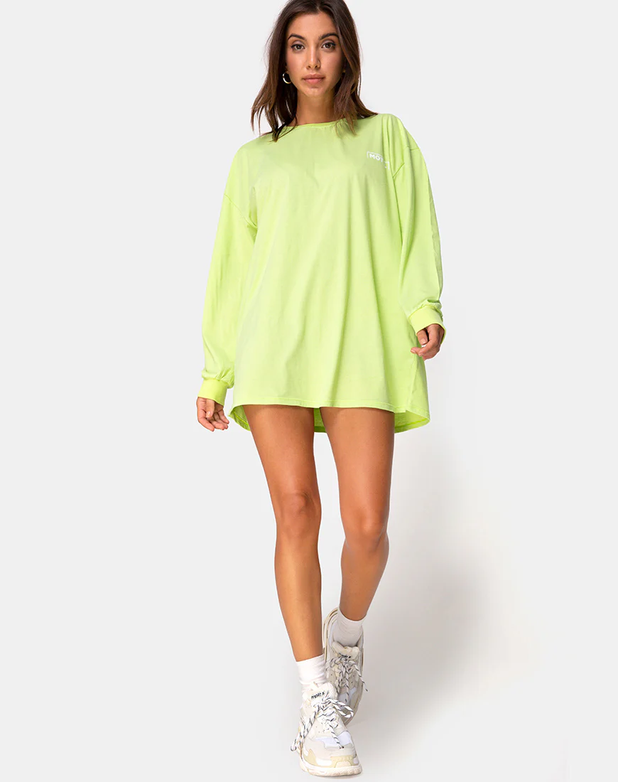 Lotsun Sweatshirt in Motel No Vacancy Fluro Green - Image 3