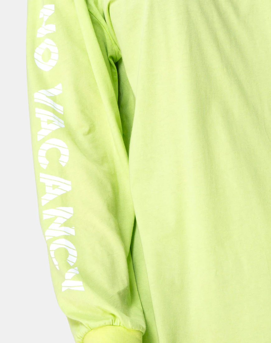 Lotsun Sweatshirt in Motel No Vacancy Fluro Green - Image 5