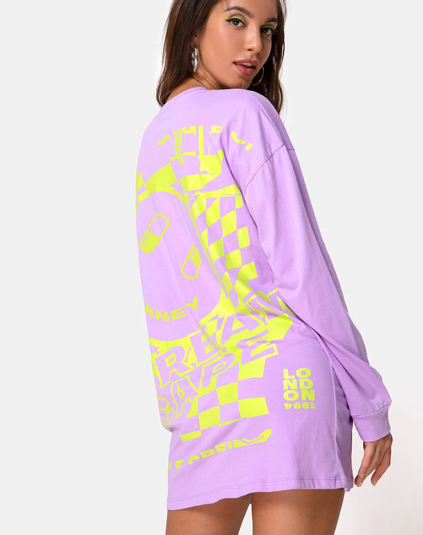 Lotsun Sweatshirt in Purple Yellow Dream Scape - Image 2