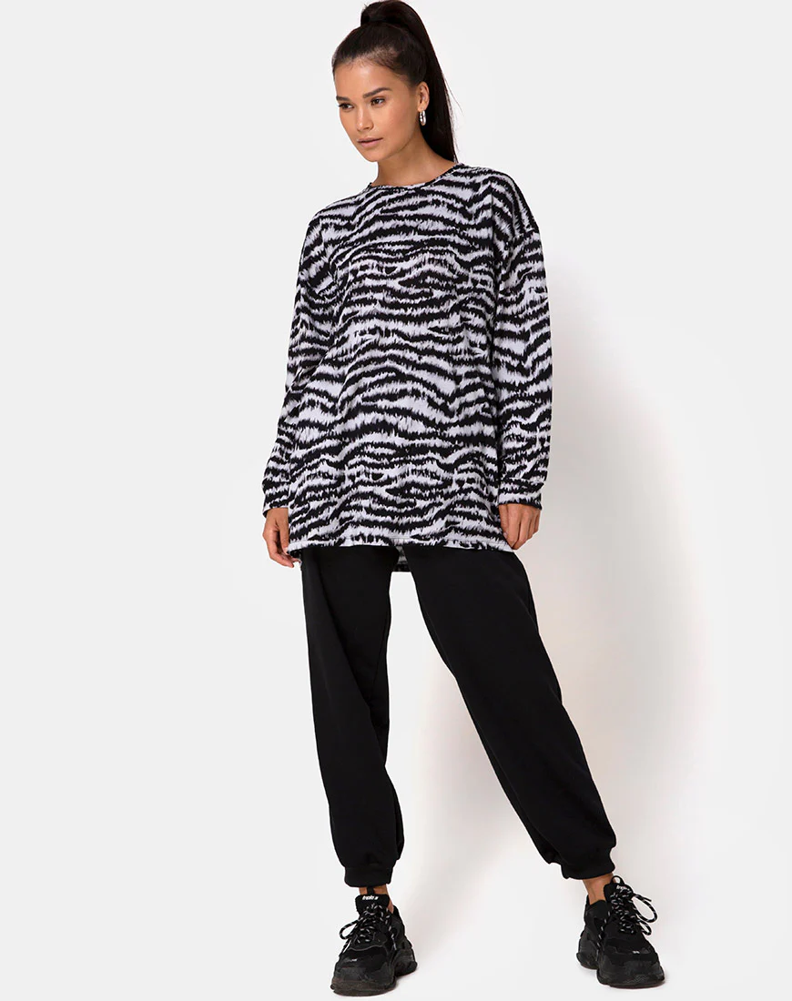 Lotsun Sweatshirt in Animal Drip Grey - Image 3