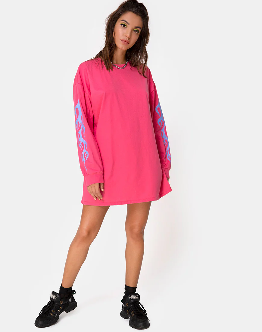 Lotsun Sweatshirt in Pink with Flame - Image 4