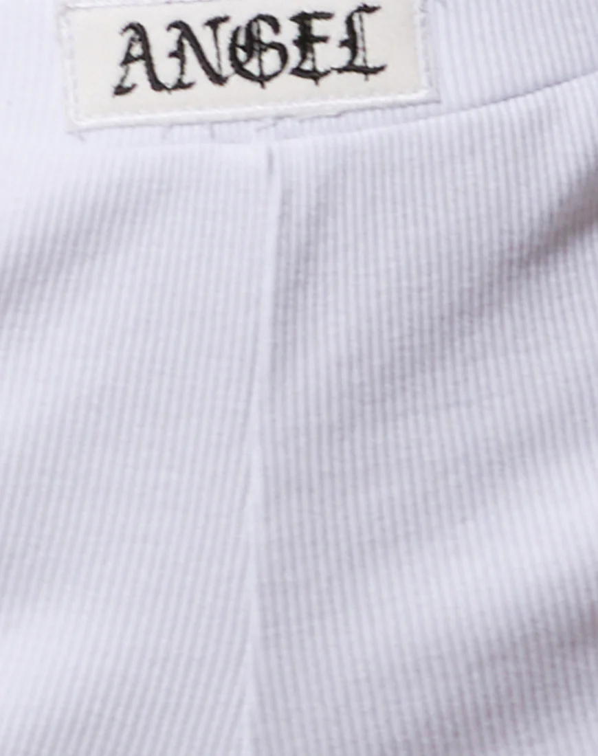 Lou Hot Pant in White with 'Angel' Embro - Image 6