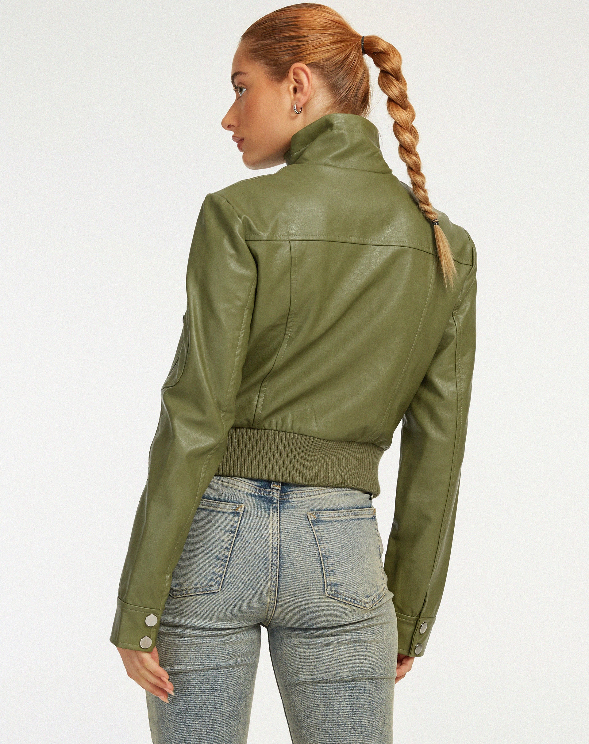 Loviana Jacket in PU Green - Image 3