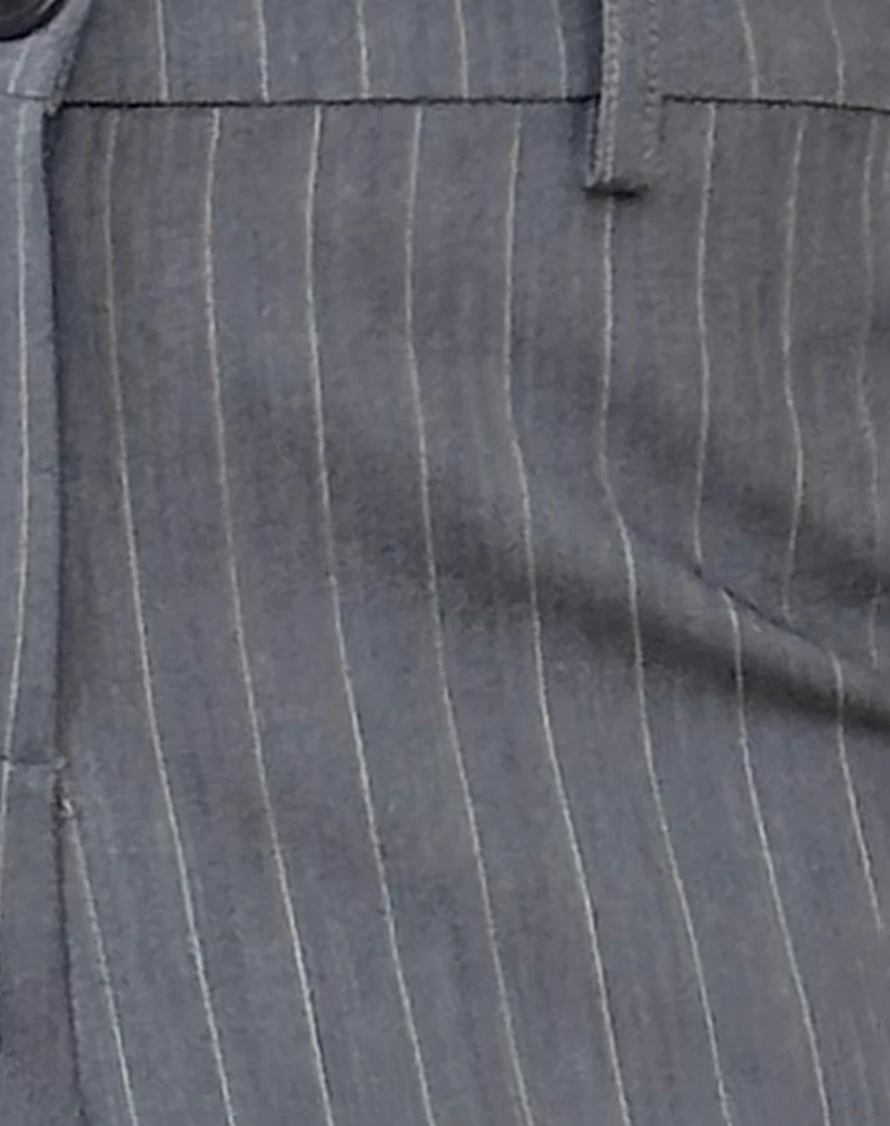 Abba Low Rise Trouser in Grey Pinstripe - Image 4