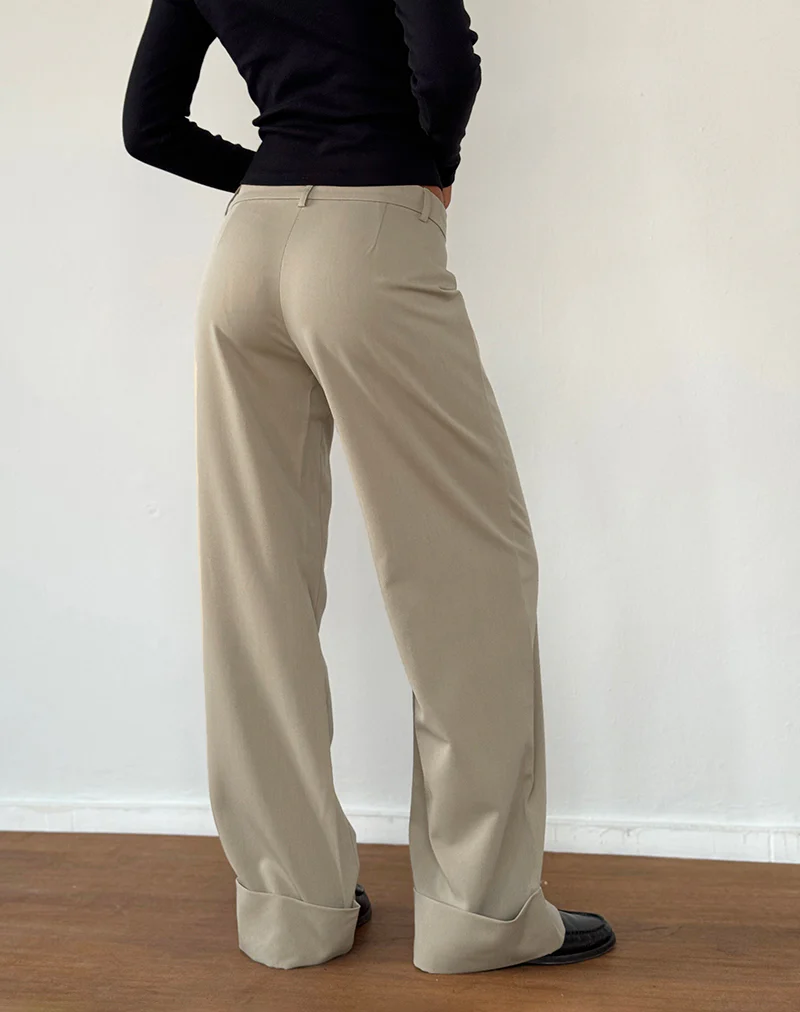 Abba Low Rise Trousers in Stone - Image 3