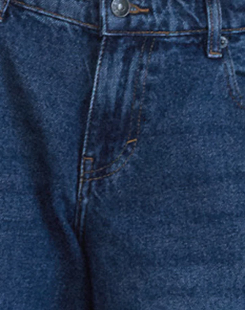 Roomy Oversized Low Rise Jeans in Mid Blue Used - Image 6