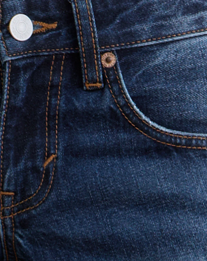Low Rise Parallel Jeans in Dark Blue - Image 8