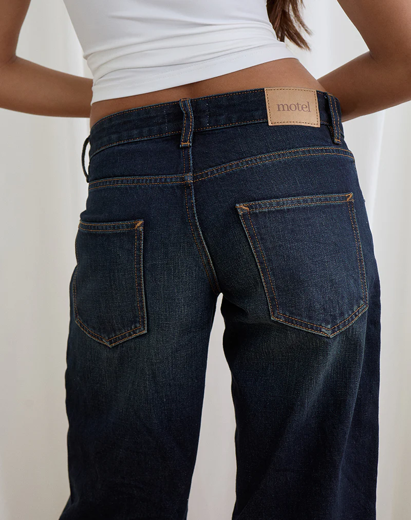 Low Rise Parallel Jeans in Dark Green Tint - Image 4