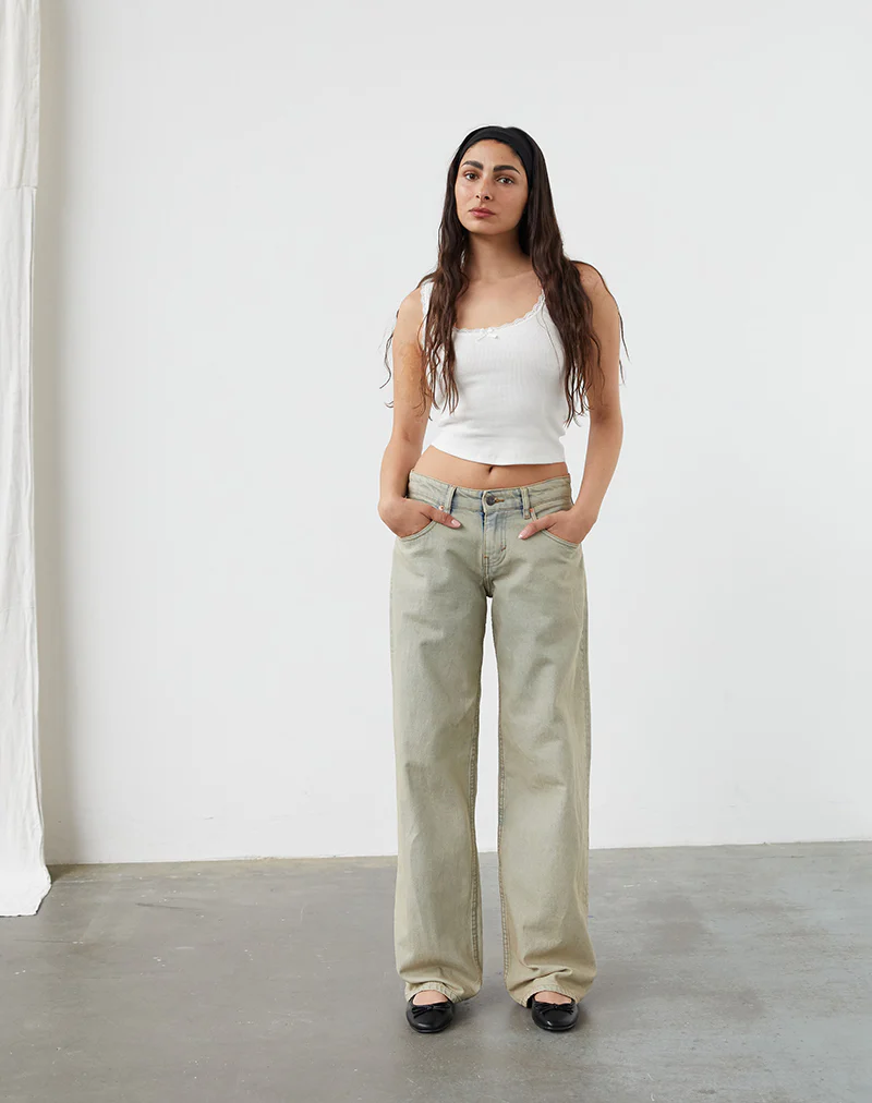 Low Rise Parallel Jeans in Desert Sand Wash - Image 2