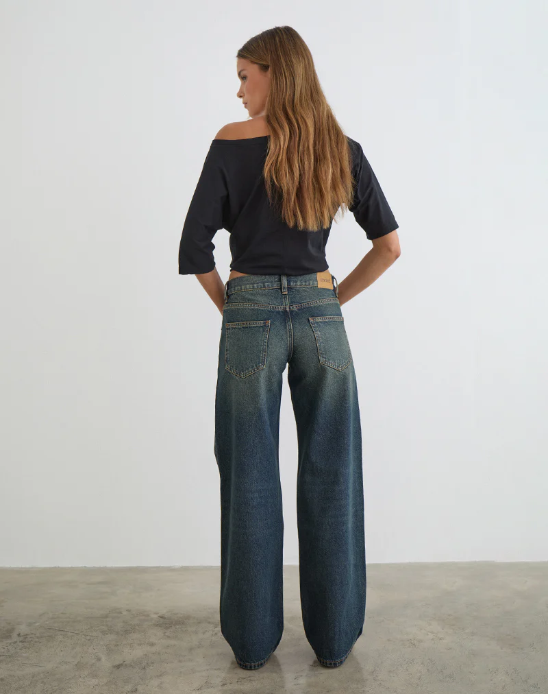 Low Rise Parallel Jeans in Dirty Green - Image 5