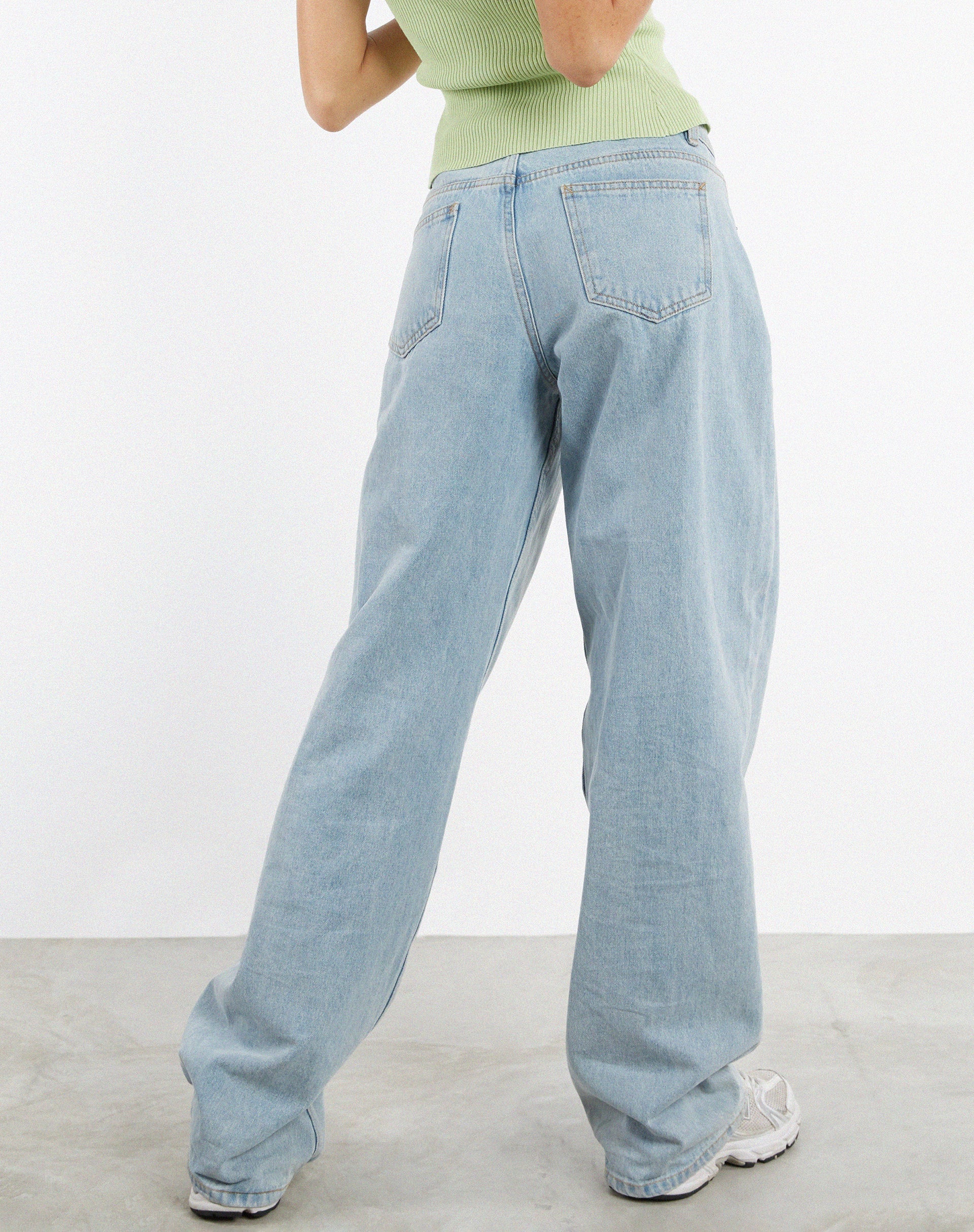Low Rise Parallel Jeans in Extra Light Wash Blue - Image 5