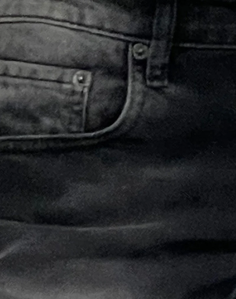 Low Rise Parallel Jeans In Extreme Black Wash - Image 6