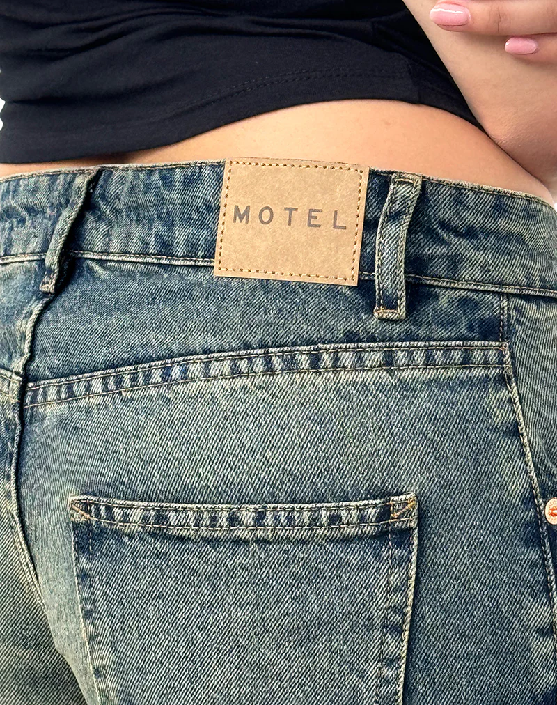 Low Rise Parallel Jeans in Extreme Blue Green - Image 5