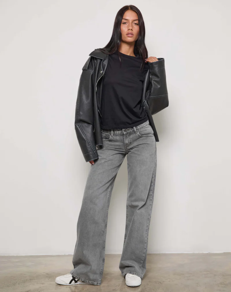 Low Rise Parallel Jeans in Grey Wash - Image 2