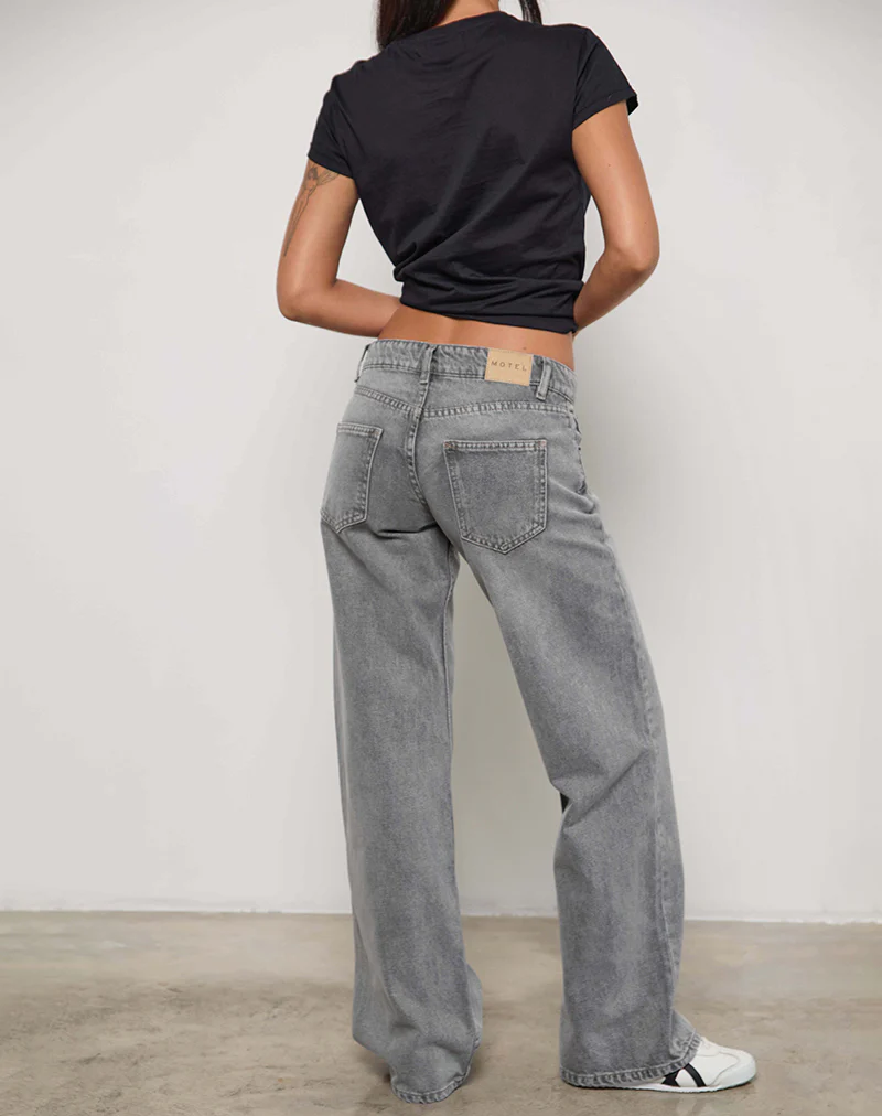 Low Rise Parallel Jeans in Grey Wash - Image 3