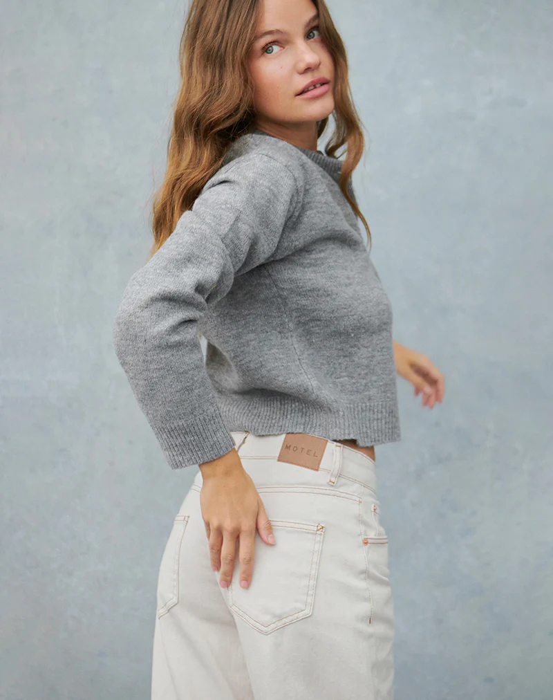 Low Rise Parallel Jeans in Off White - Image 7