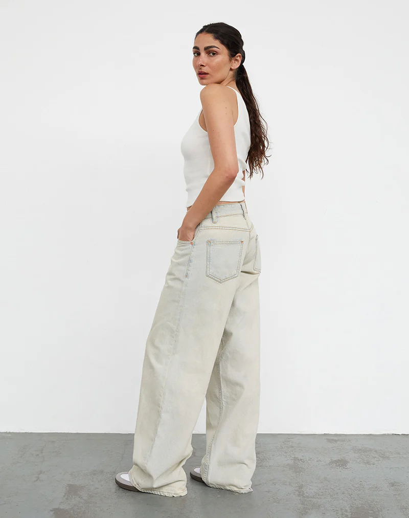Roomy Extra Wide Low Rise Jeans In Arctic Blue - Image 3