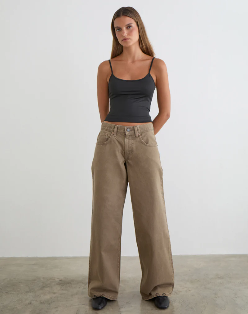 Low Rise Roomy Jeans in Bronze - Image 2