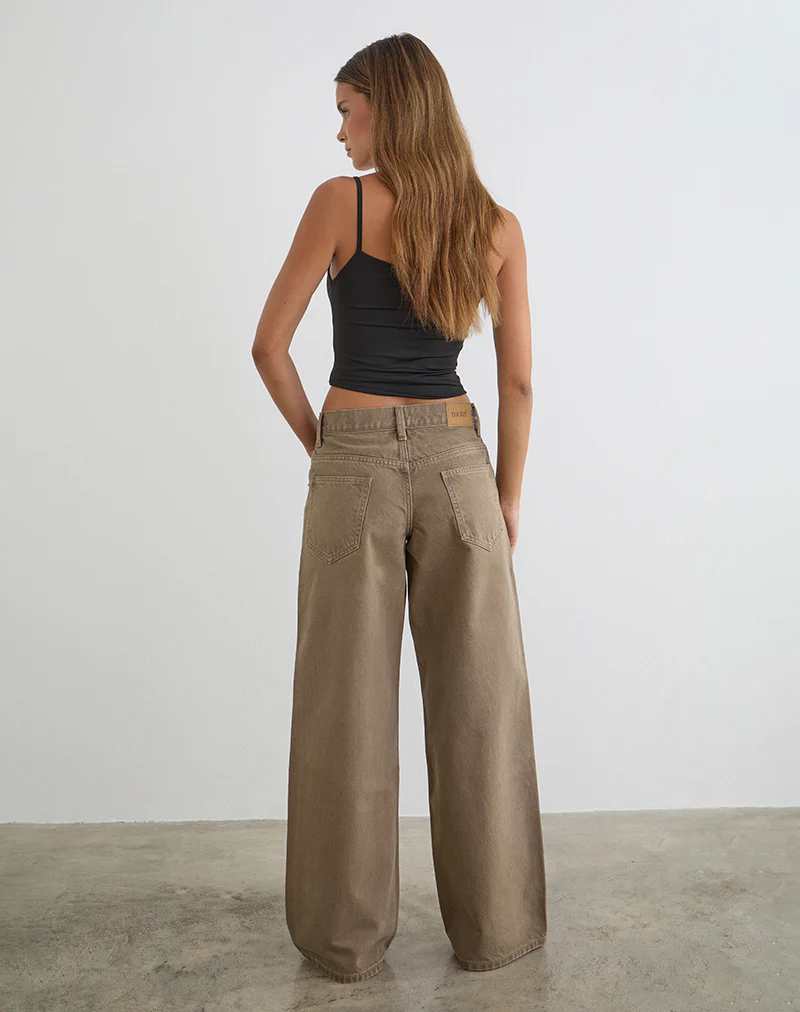 Low Rise Roomy Jeans in Bronze - Image 6