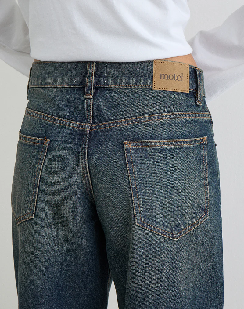Low Rise Roomy Jeans in Dirty Green - Image 4