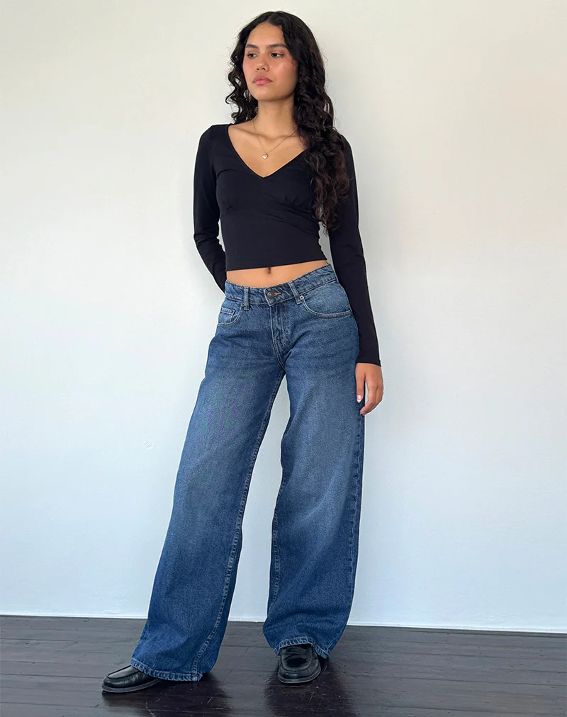 Roomy Extra Wide Low Rise Jean in College Blue - Image 3