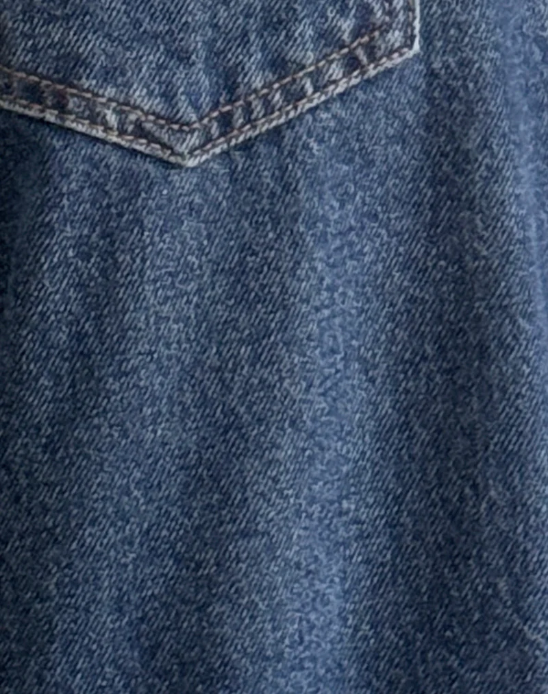 Roomy Extra Wide Low Rise Jeans in Mid Indigo Blue - Image 6