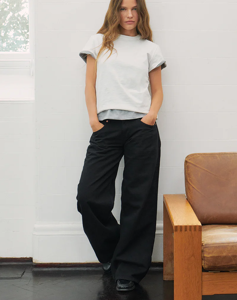 Low Rise Roomy Jeans in Rinse Black - Image 2
