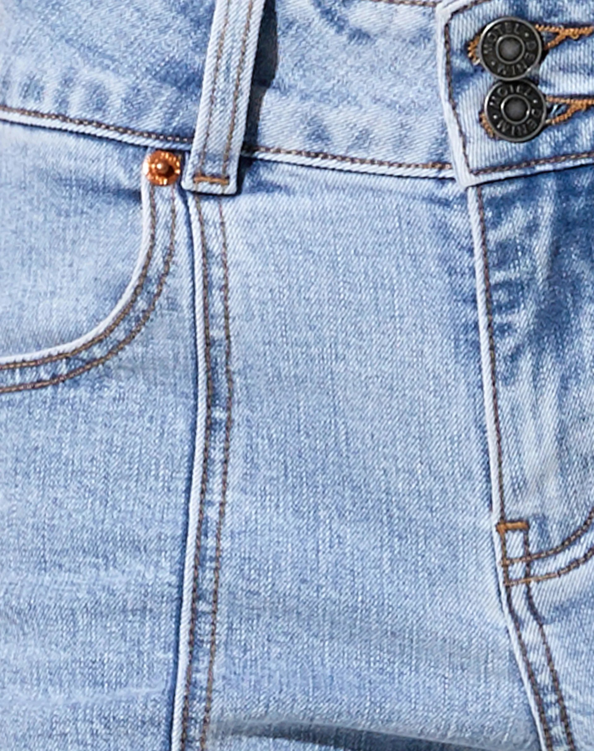 Low Rise Seam Jeans in Super Light Wash Blue - Image 7