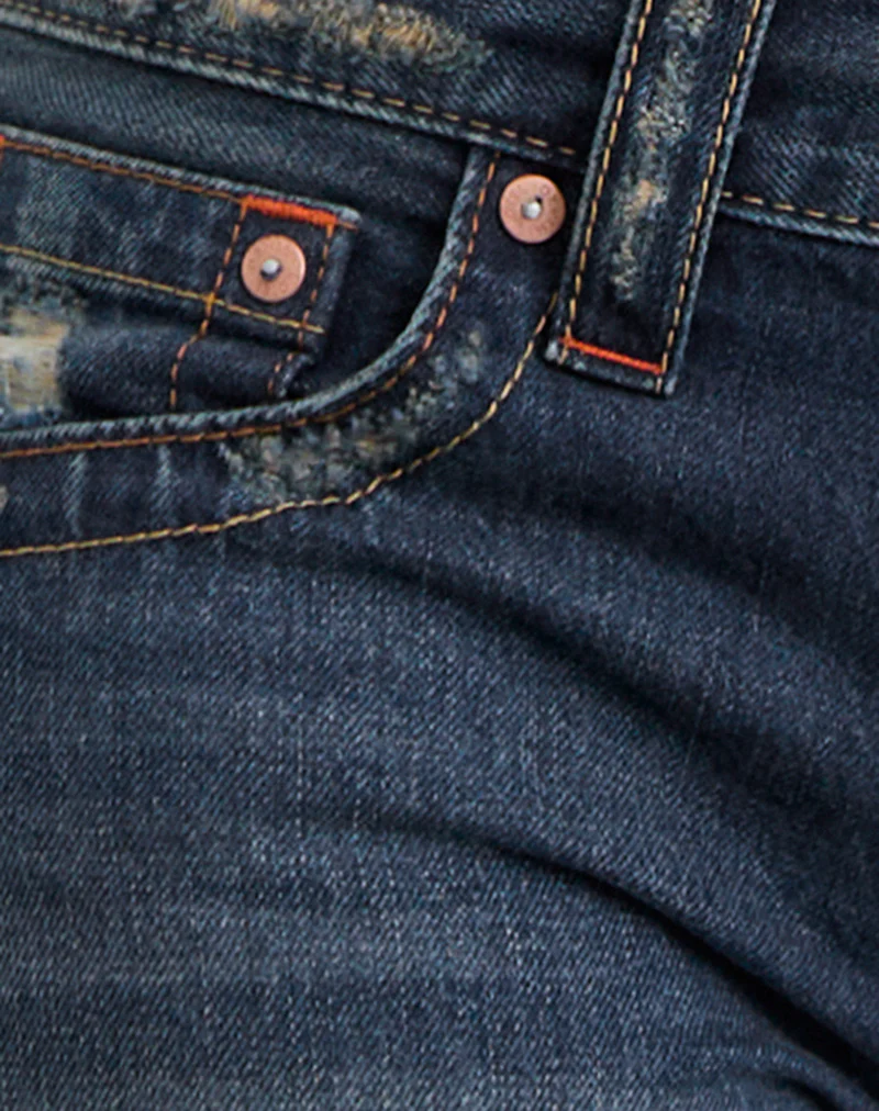 Low Rise Twisted Seam Jeans In Mid Blue Tint - Image 8