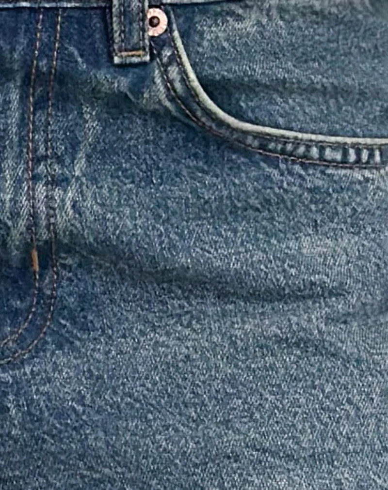 Low Slung Roomy Jeans in Vintage Blue Green - Image 7