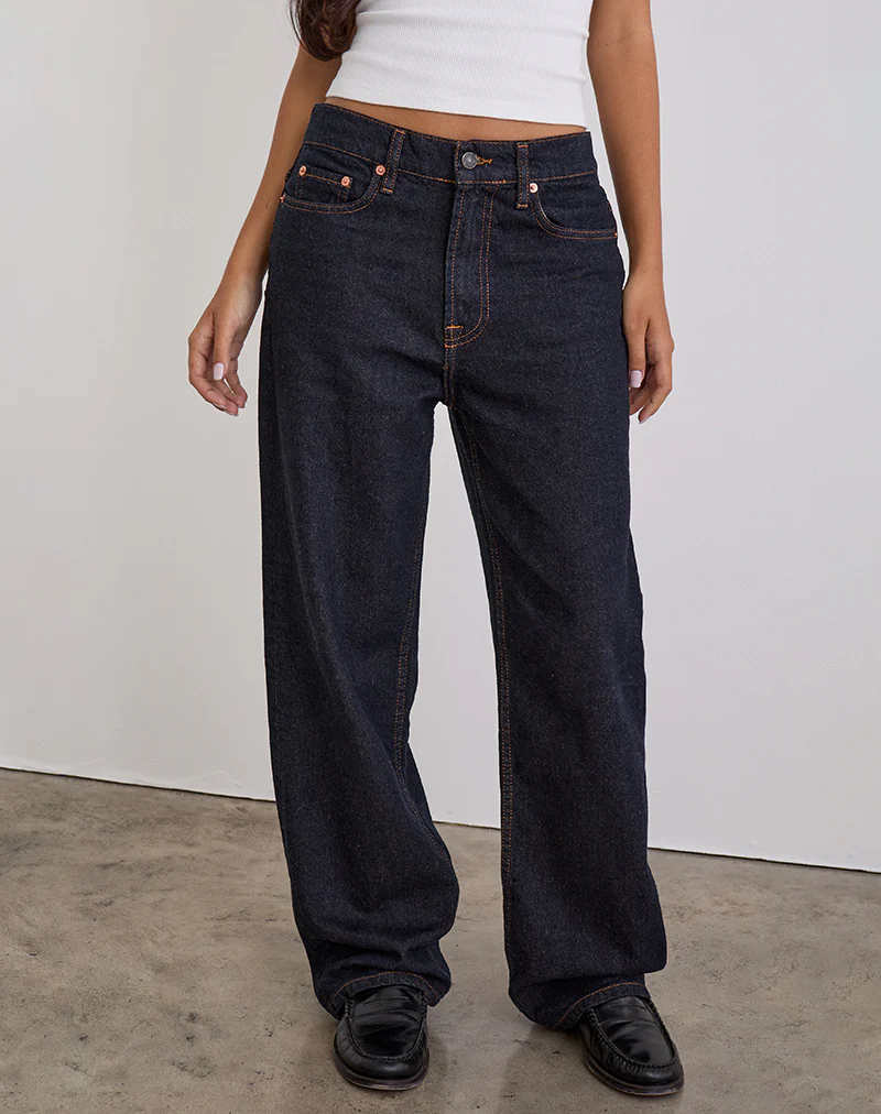 Low Slung Slim Parallel Jeans in Indigo - Image 2