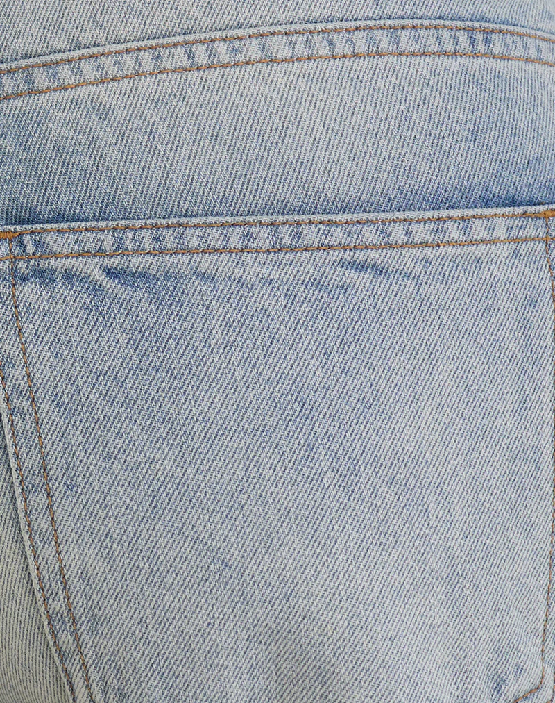 Low Slung Roomy Jeans in Breeze Blue Wash - Image 7