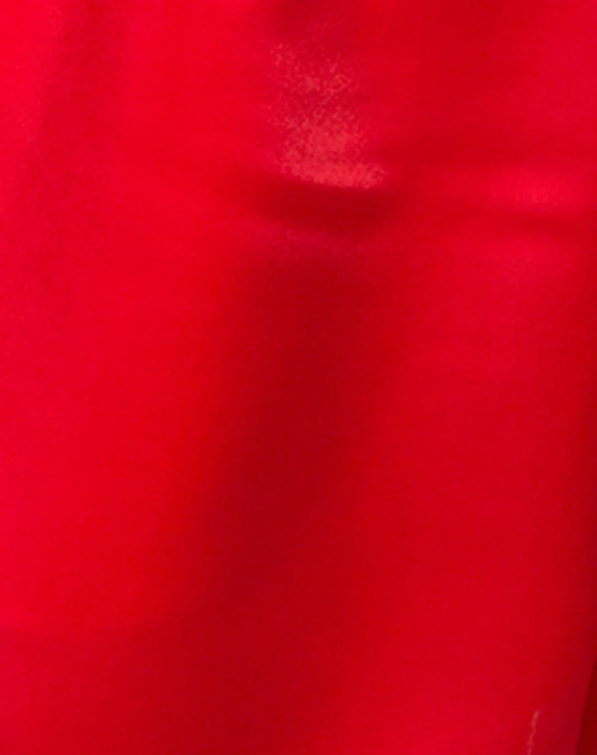 Lozay Cutout Playsuit in Satin Red - Image 5