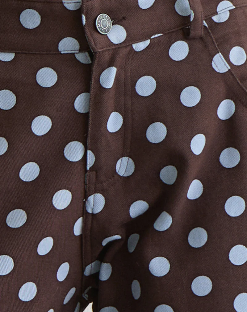 Low Rise Roomy Trouser in Mono Polka Brown - Image 5