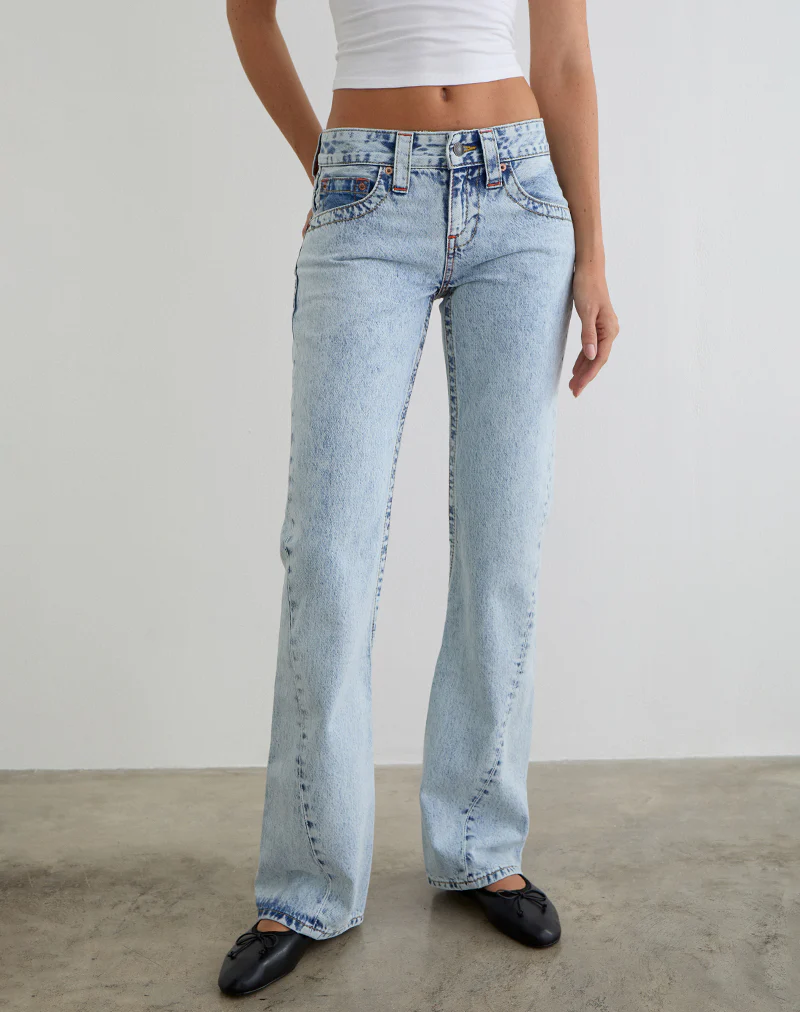 Low Rise Twisted Seam Jeans in 80's Blue Wash - Image 3