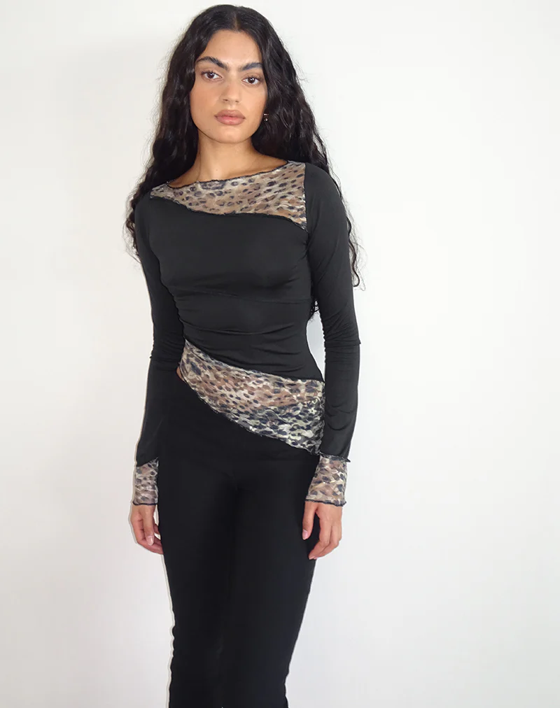 Lucca Top In Printed Lace Leopard - Image 5