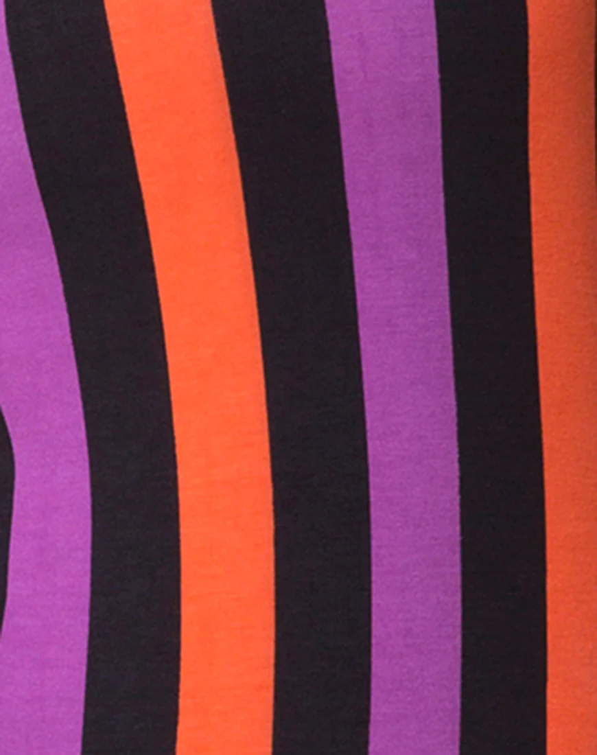 Lucia Bodice in Purple and Orange Stripe - Image 5