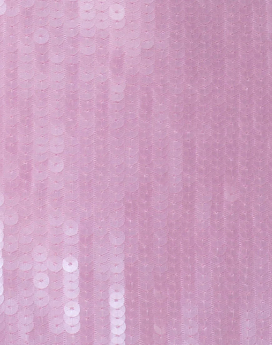 Luciette Dress in Tint Sequin Pink - Image 5