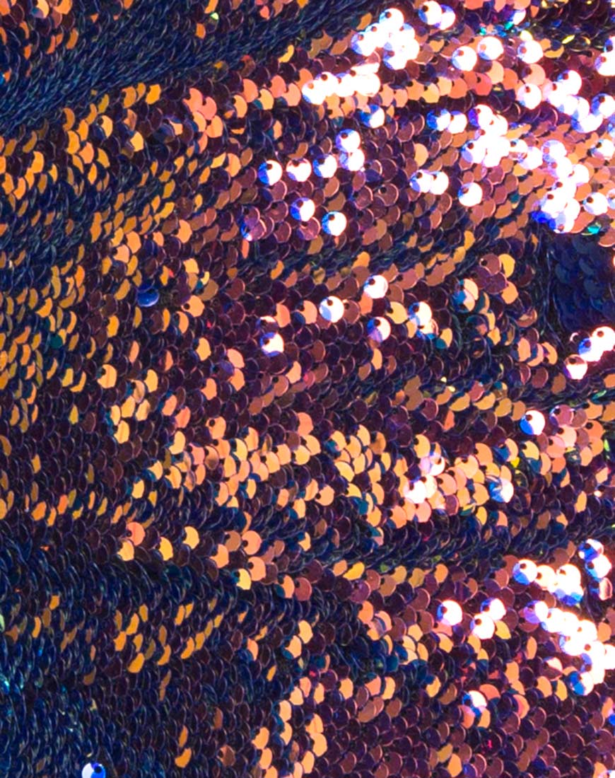 Lucky Mini Dress in Dragon Fruit Sequin - Image 7