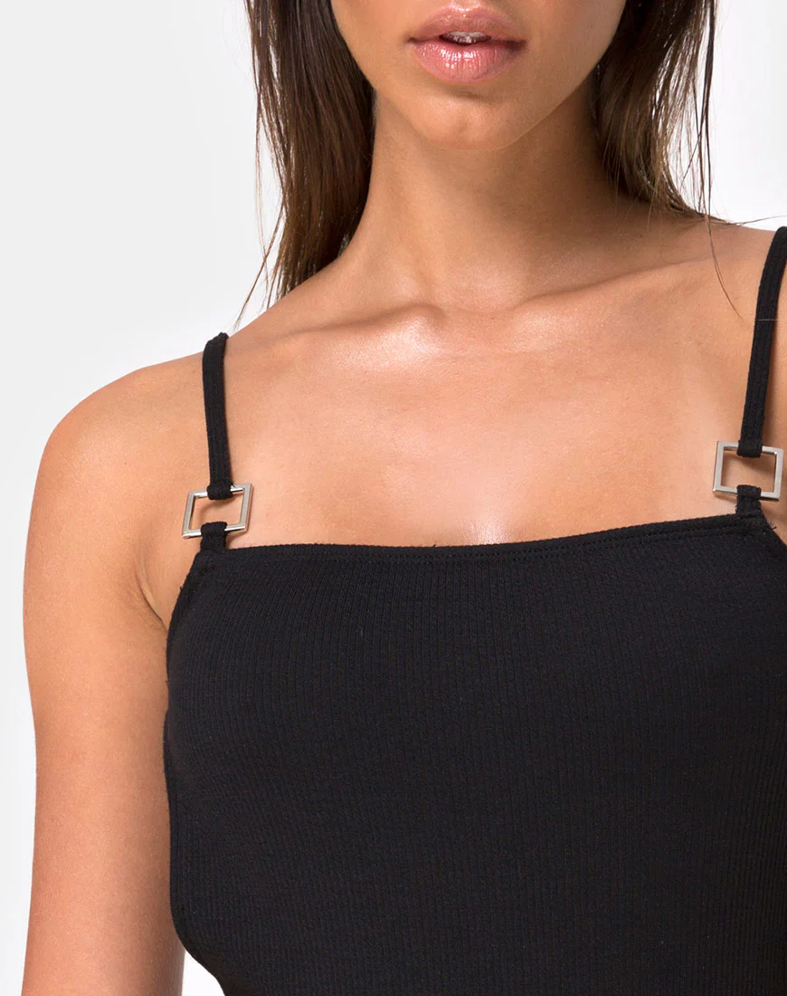 Luelle Swimsuit in Mini Rib Black - Image 5