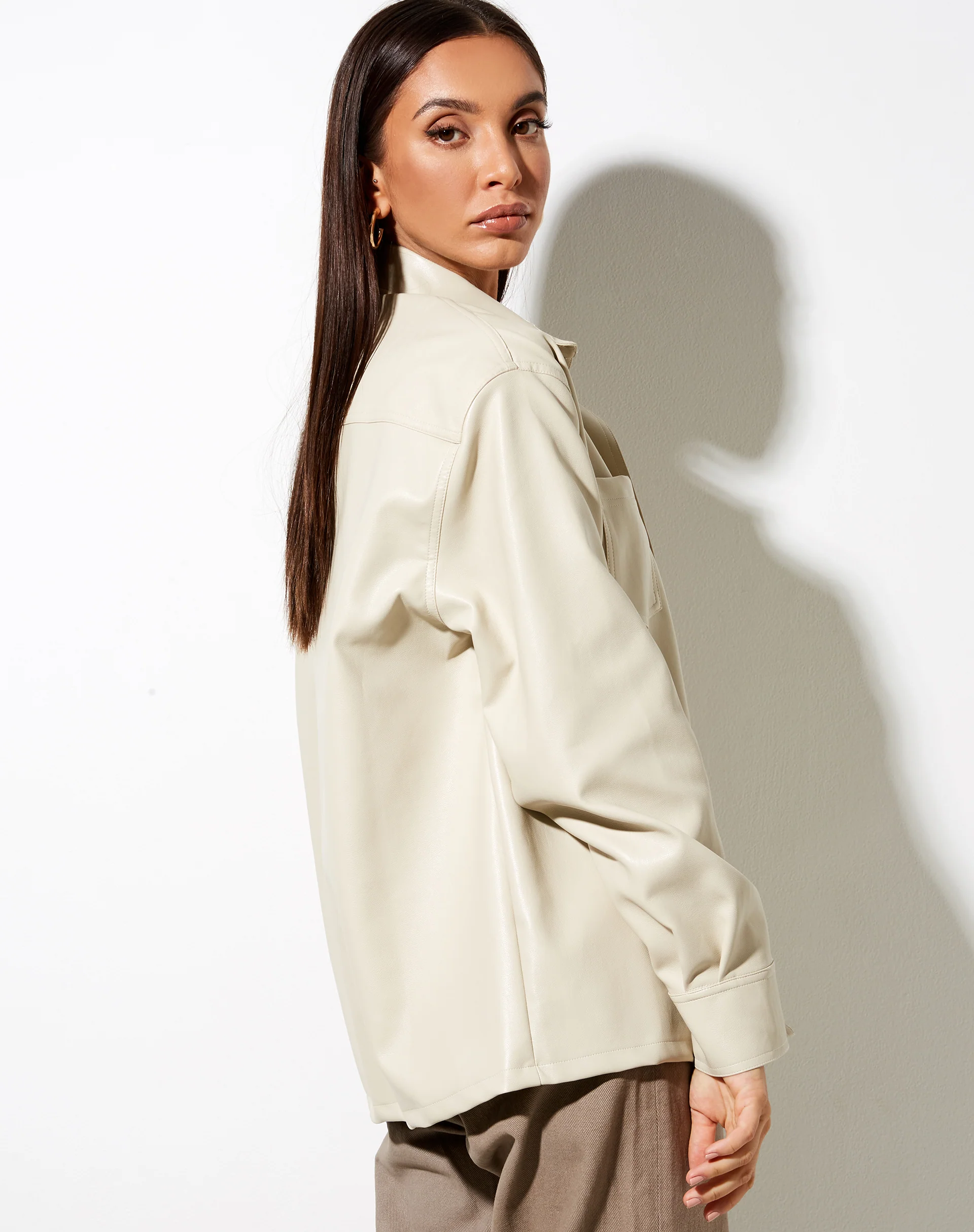 Lumberjack Shirt in PU Ecru - Image 6