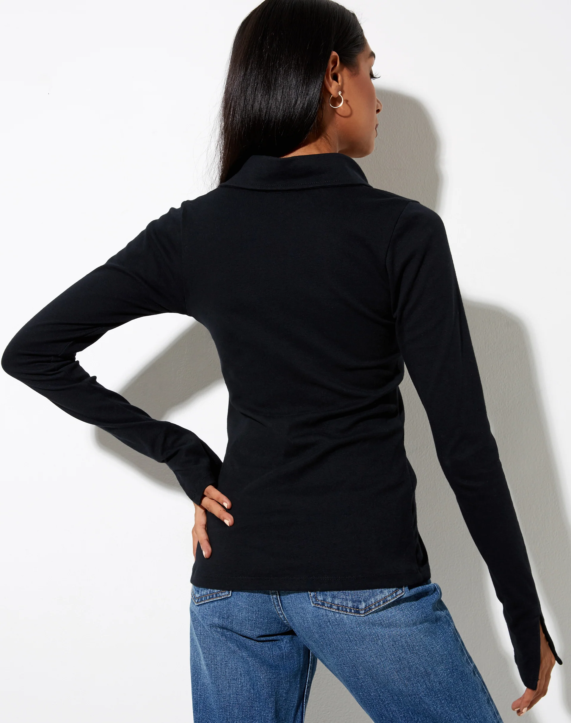 Lumia Cardi in Rib Black - Image 2