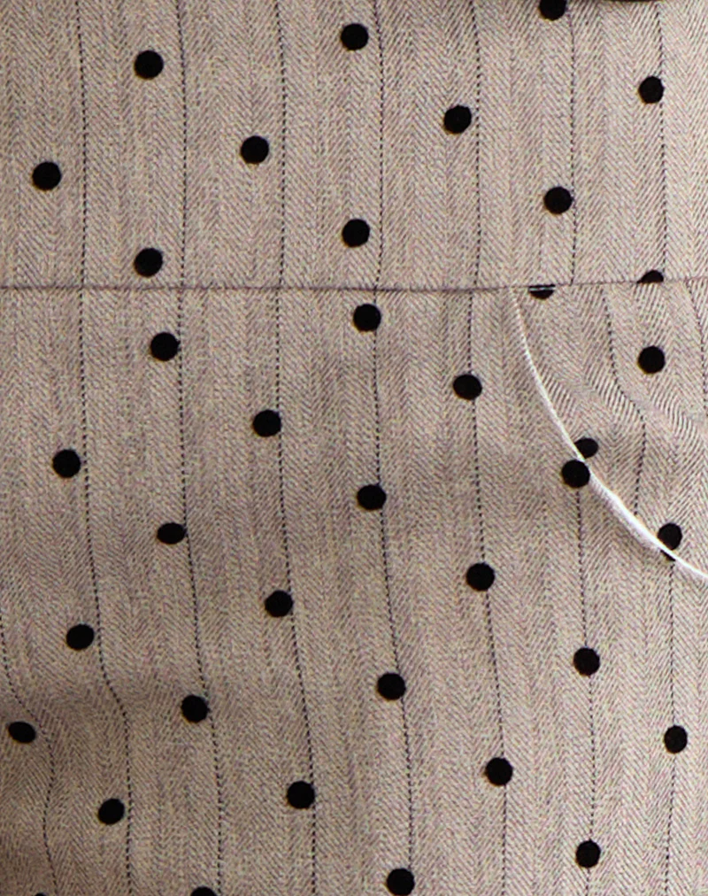 Lumin Mini Shorts in Beige with Polka Pinstripe - Image 5