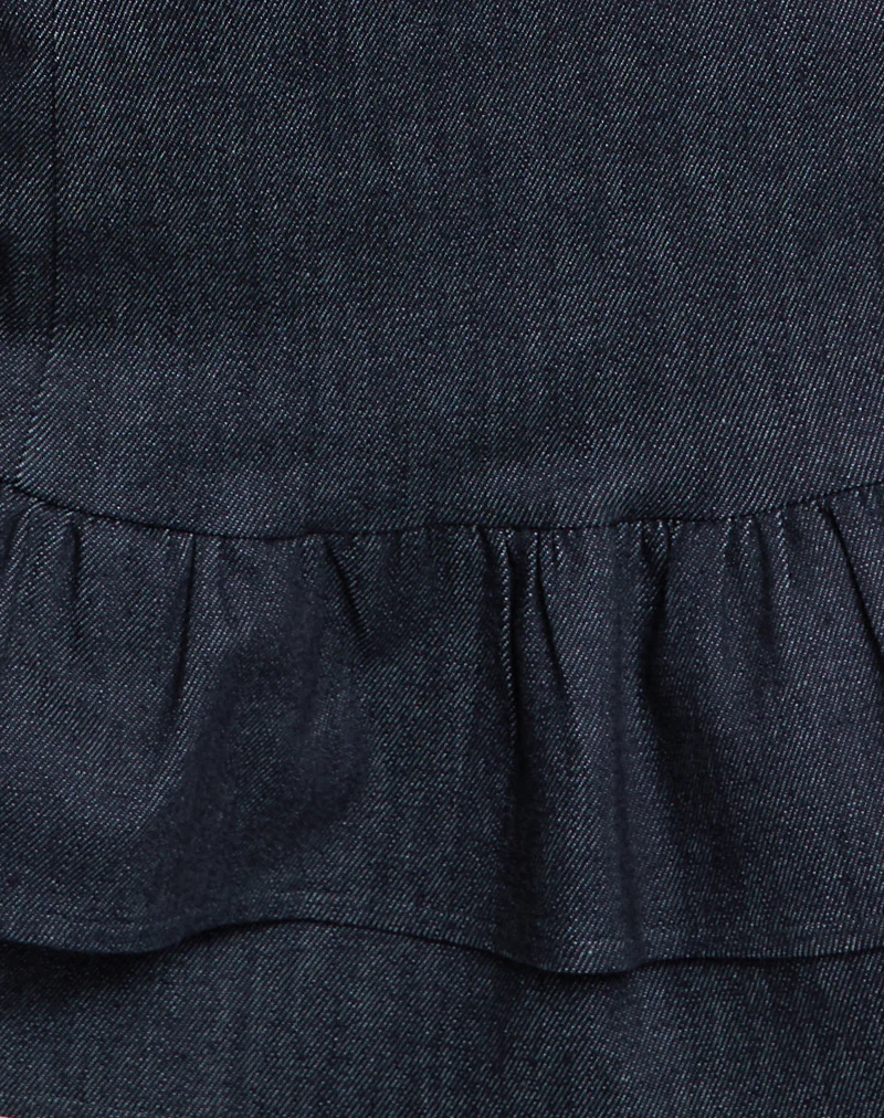 Luminis Mini Dress in Dark Denim Indigo - Image 6