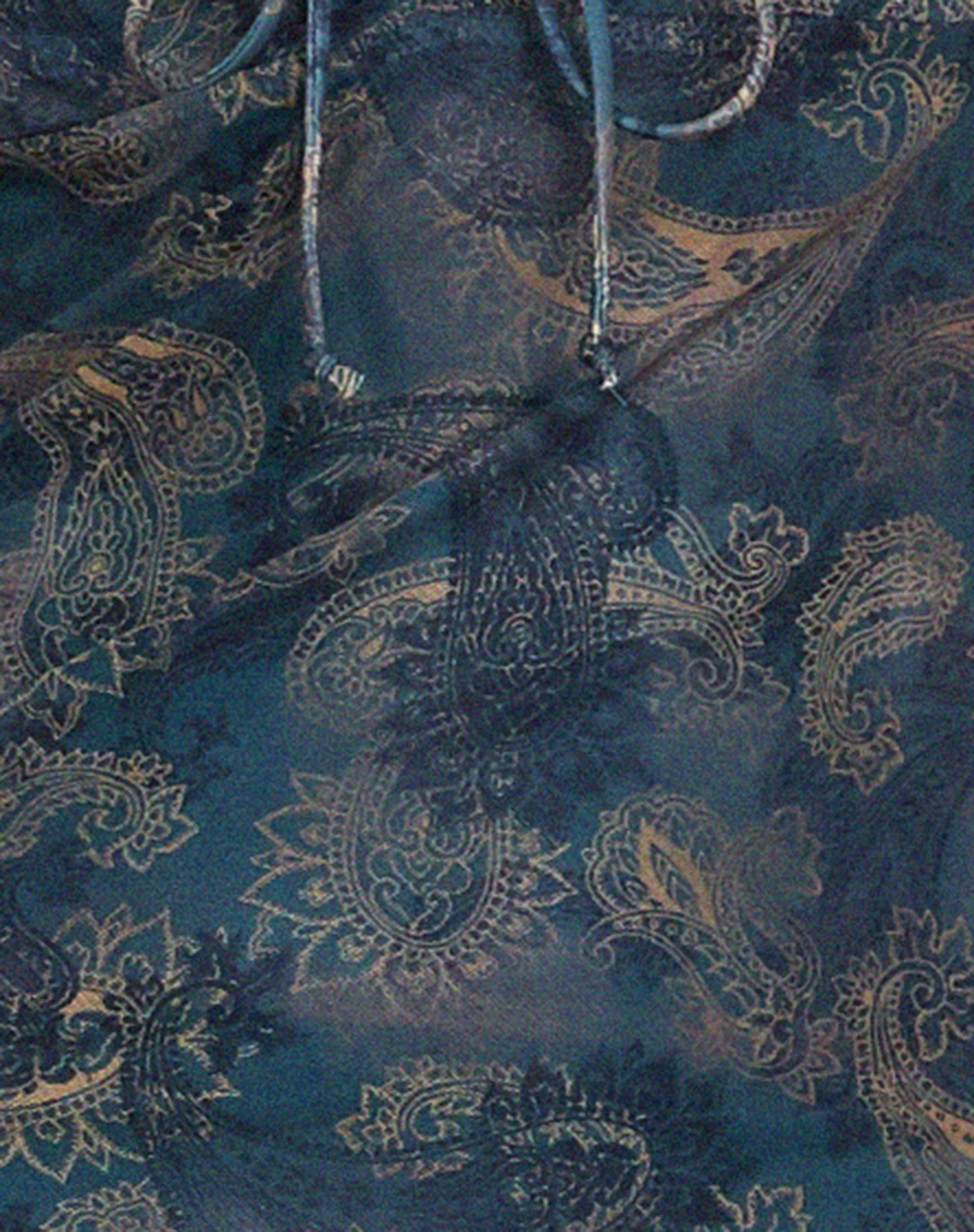Lunama Mesh Midi Dress in Tonal Blue Paisley - Image 7