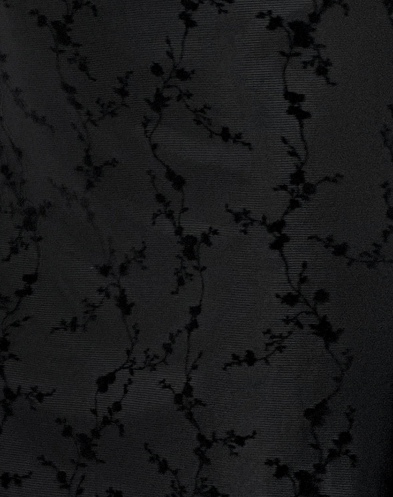Luth Mini Dress in Vine Flower Black - Image 6