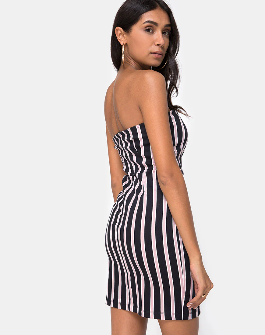 Luveries Dress in Formal Stripe - Image 2