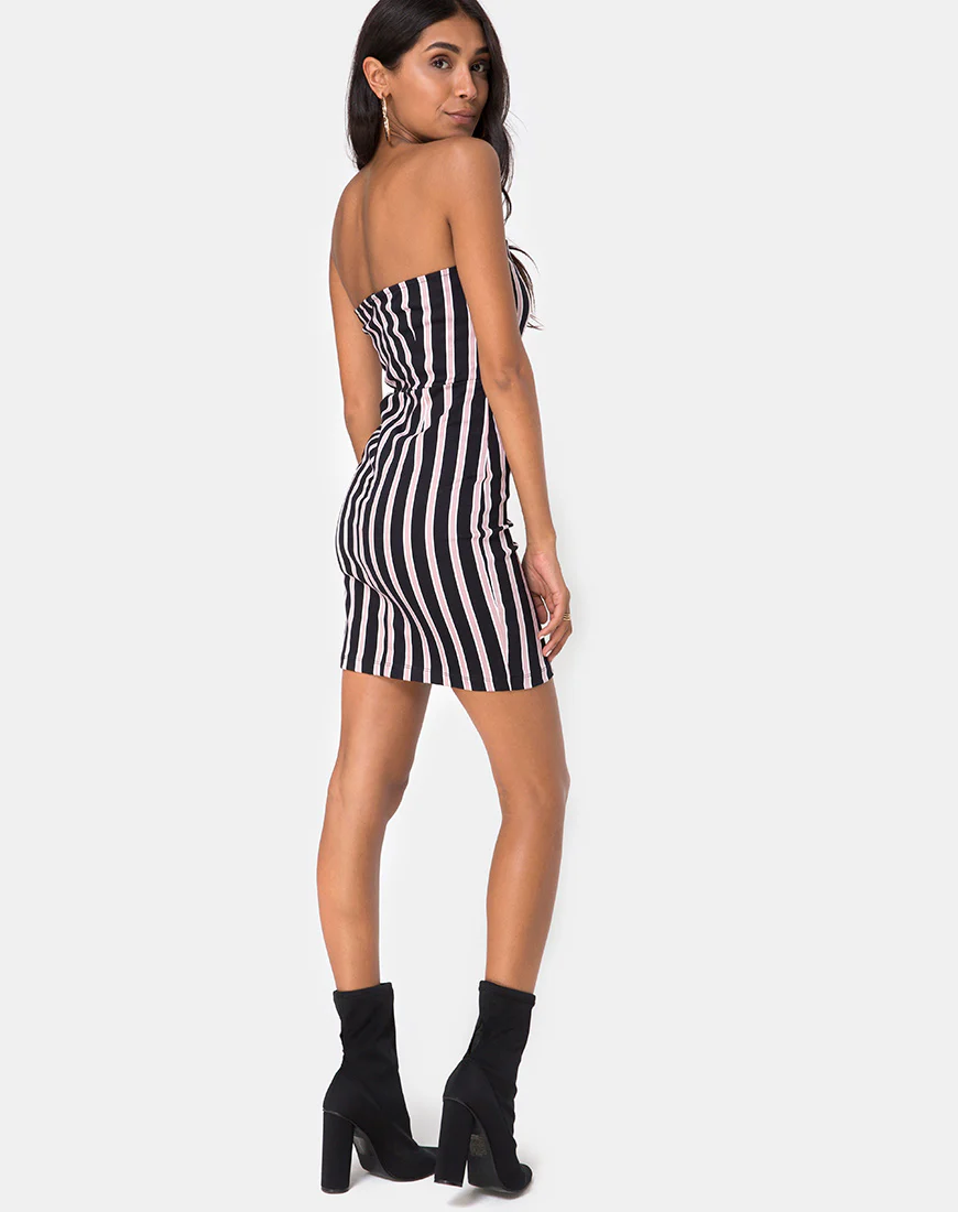 Luveries Dress in Formal Stripe - Image 4