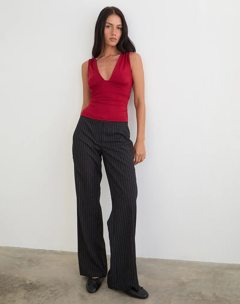 Lycia Plunge Top in Adrenaline Red - Image 4
