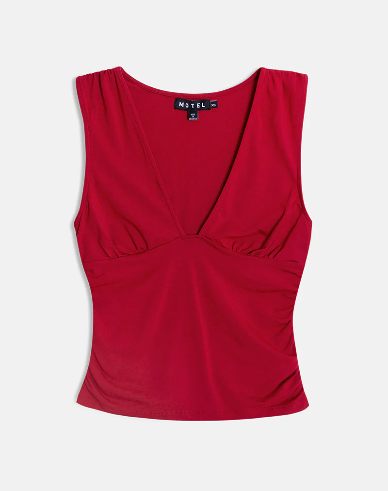 Lycia Plunge Top in Adrenaline Red - Image 6